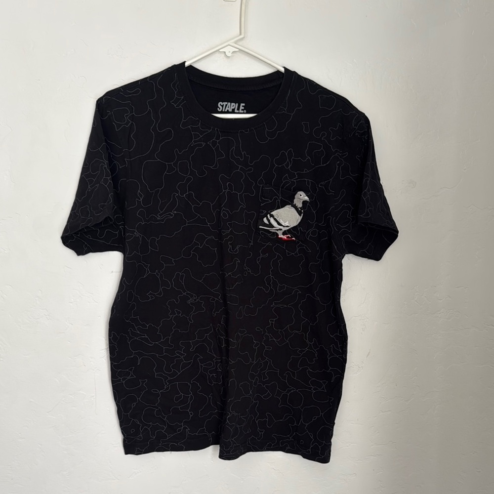 Staple Black Short Sleeve Tee with Pigeon Graphic